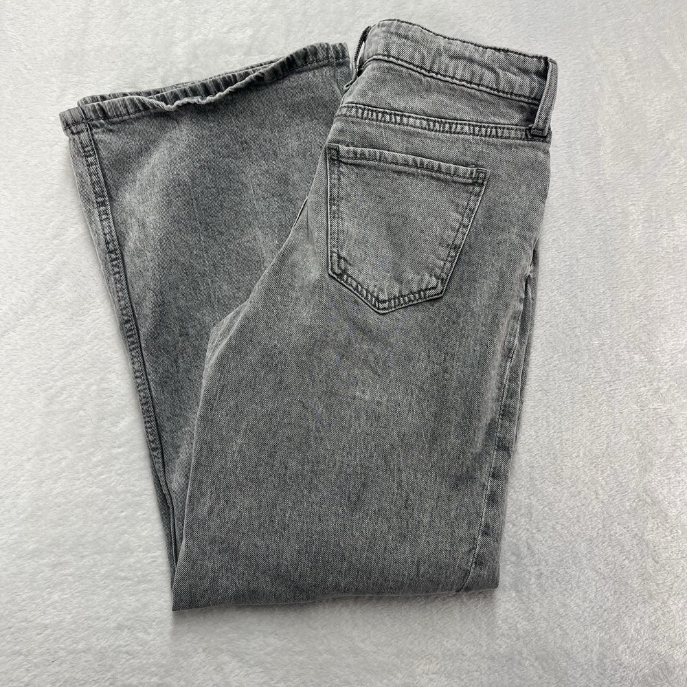 H&M High Waist Wide Leg Jeans Girls 12 Light Wash Gray Casual